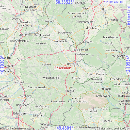 Eckersdorf on map