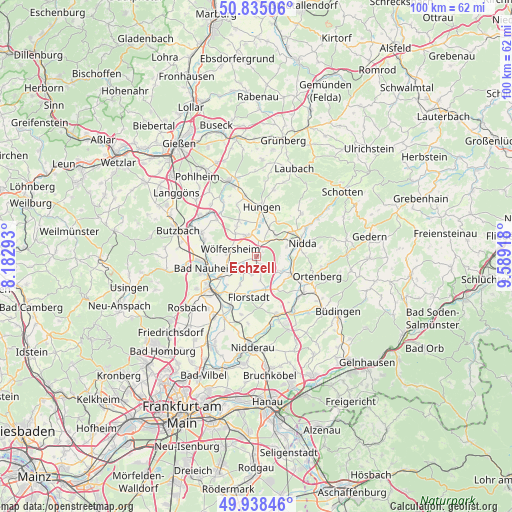 Echzell on map