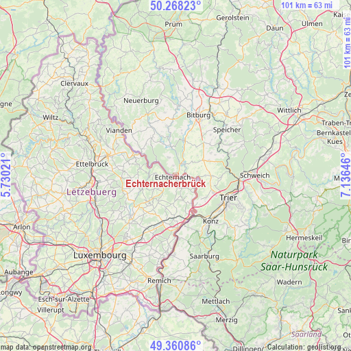 Echternacherbrück on map