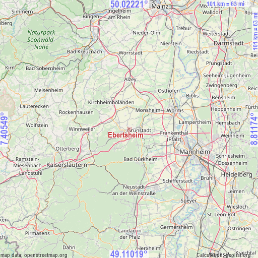 Ebertsheim on map