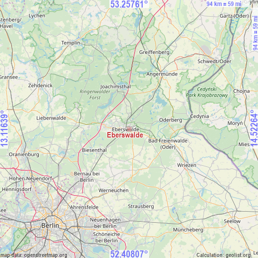 Eberswalde on map