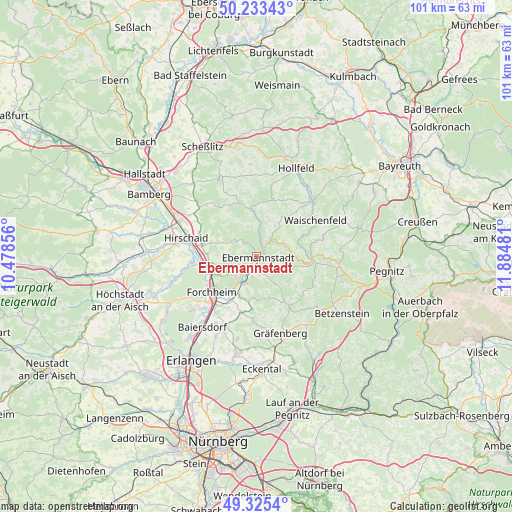 Ebermannstadt on map