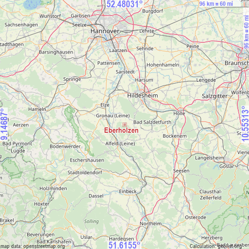 Eberholzen on map