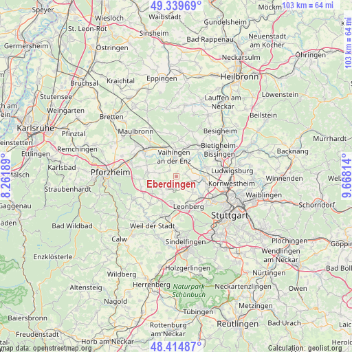 Eberdingen on map