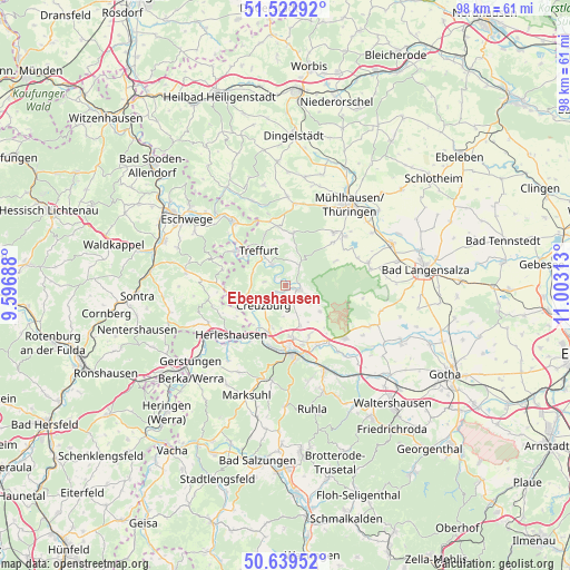 Ebenshausen on map