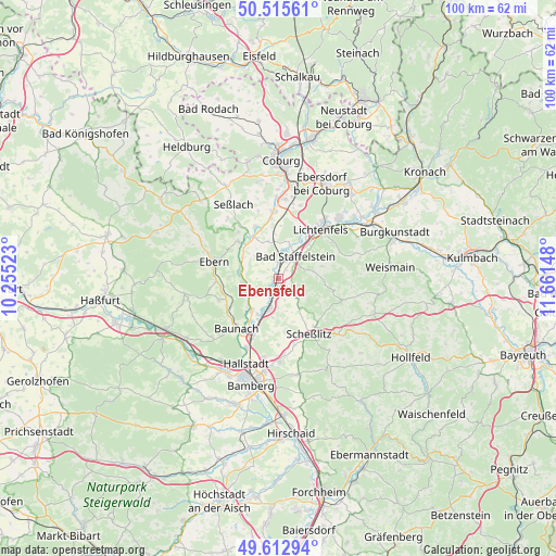 Ebensfeld on map