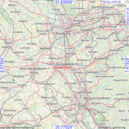 Düsseldorf on map
