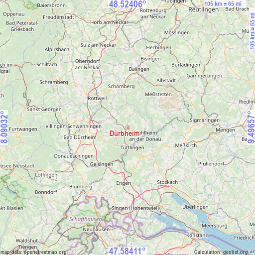 Dürbheim on map