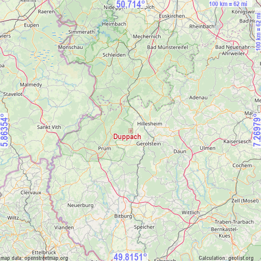 Duppach on map