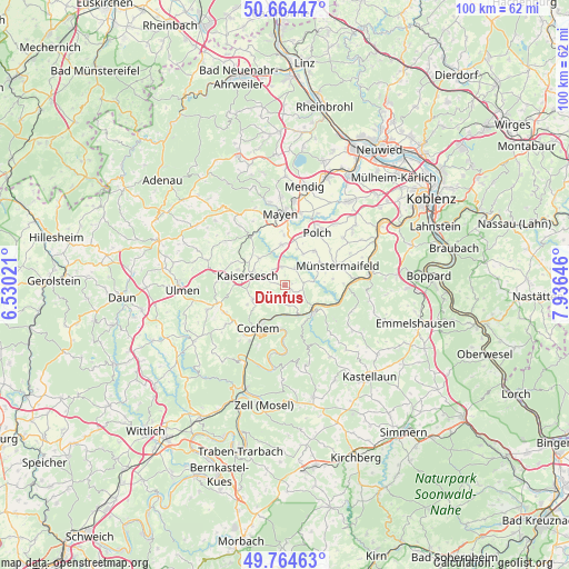 Dünfus on map