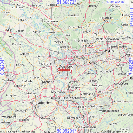 Duisburg on map
