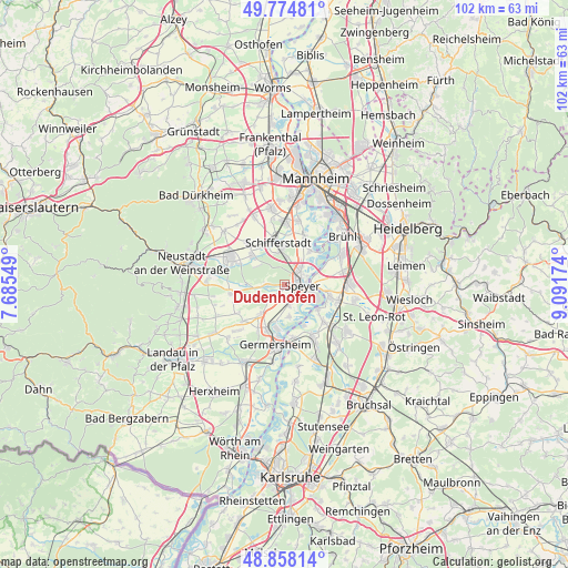 Dudenhofen on map