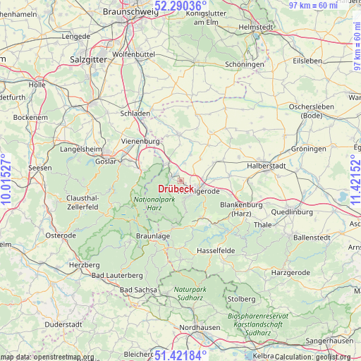 Drübeck on map