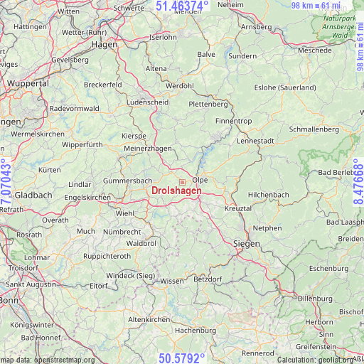 Drolshagen on map