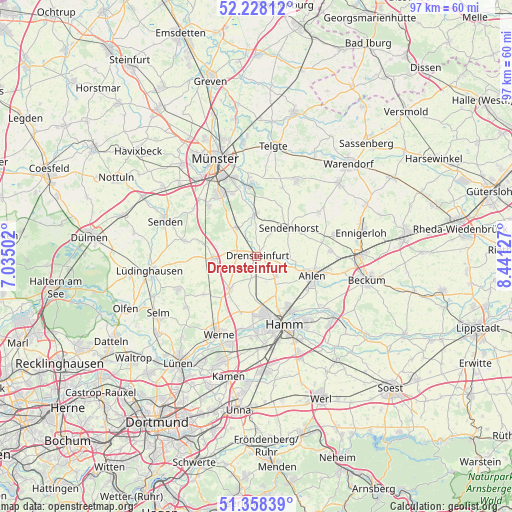 Drensteinfurt on map