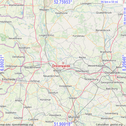 Dreierwalde on map