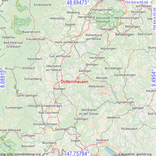Dotternhausen on map