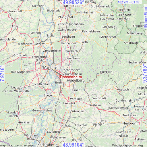 Dossenheim on map
