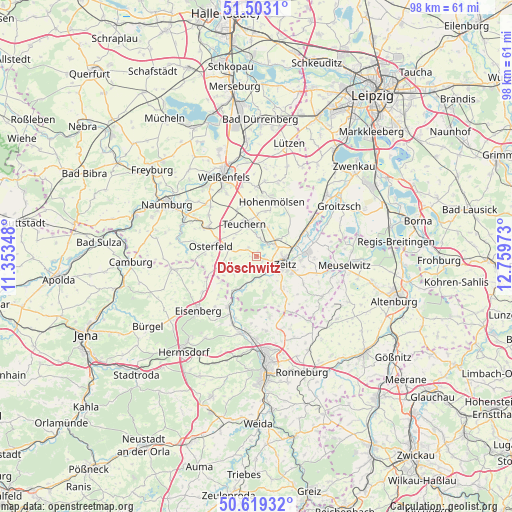 Döschwitz on map
