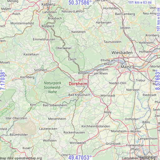Dorsheim on map