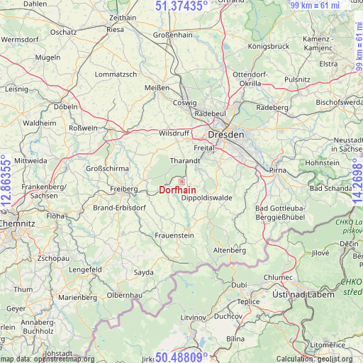 Dorfhain on map