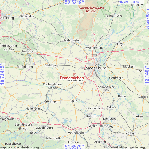 Domersleben on map