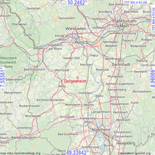 Dolgesheim on map