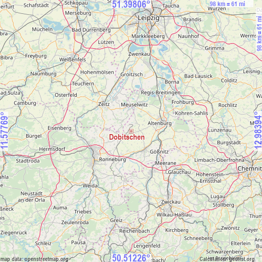 Dobitschen on map