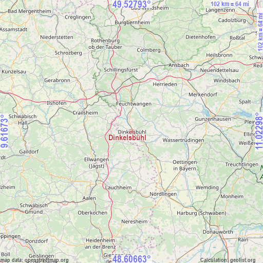 Dinkelsbühl on map