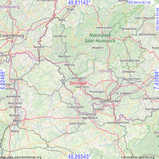 Dillingen on map