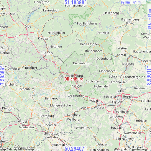 Dillenburg on map