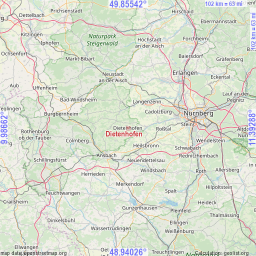 Dietenhofen on map