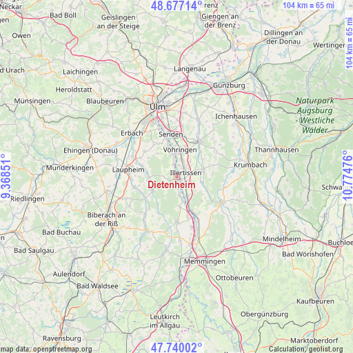 Dietenheim on map