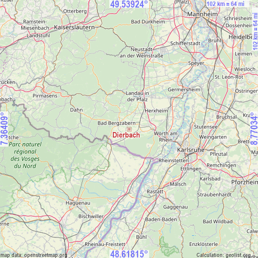 Dierbach on map