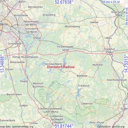 Diensdorf-Radlow on map