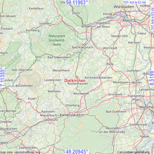 Dielkirchen on map