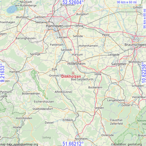 Diekholzen on map