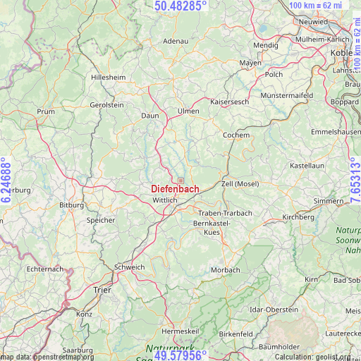 Diefenbach on map