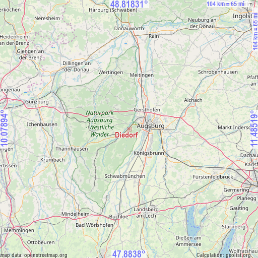Diedorf on map