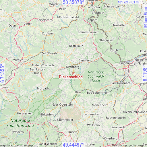 Dickenschied on map