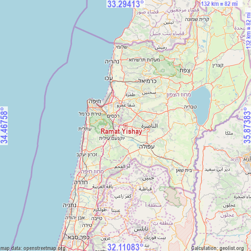 Ramat Yishay on map