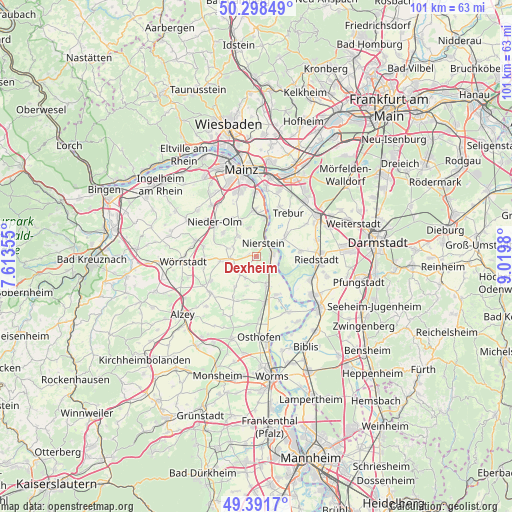 Dexheim on map