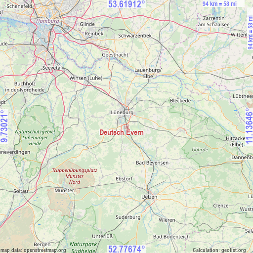 Deutsch Evern on map