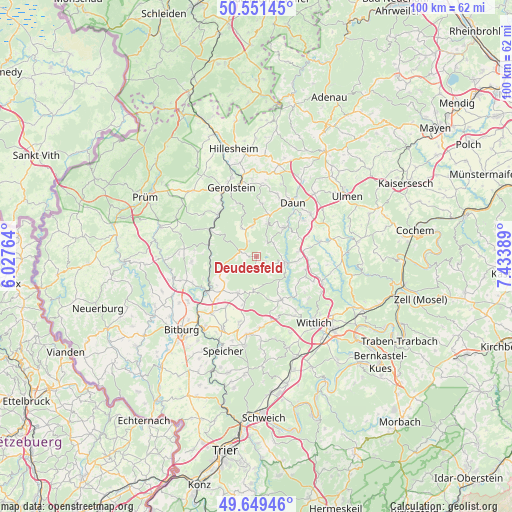 Deudesfeld on map