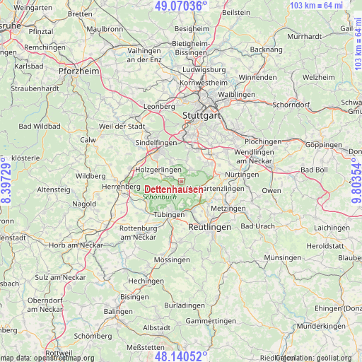 Dettenhausen on map