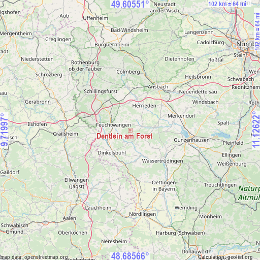 Dentlein am Forst on map