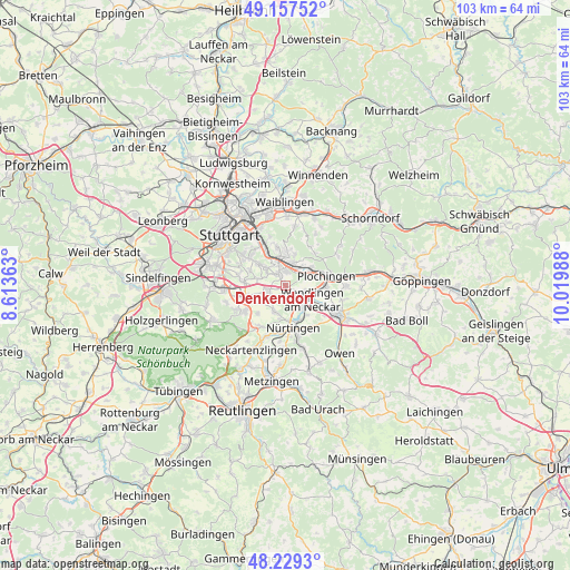 Denkendorf on map