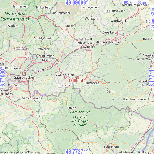Dellfeld on map