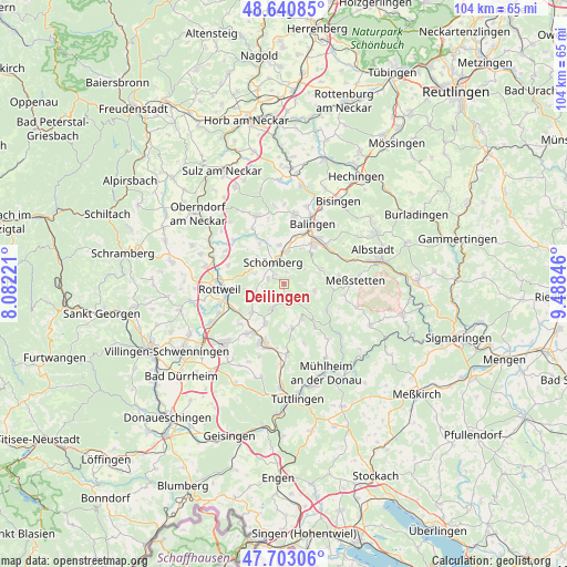 Deilingen on map