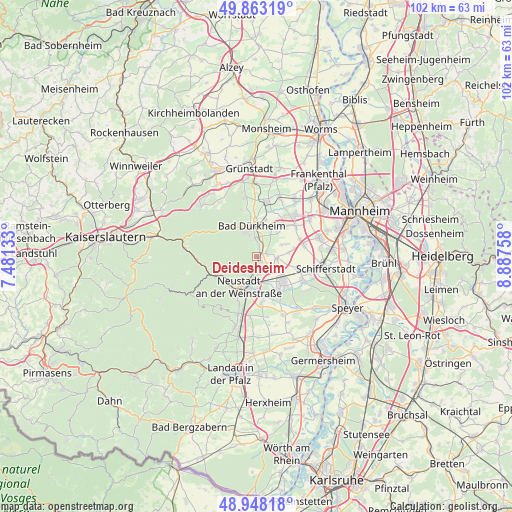 Deidesheim on map